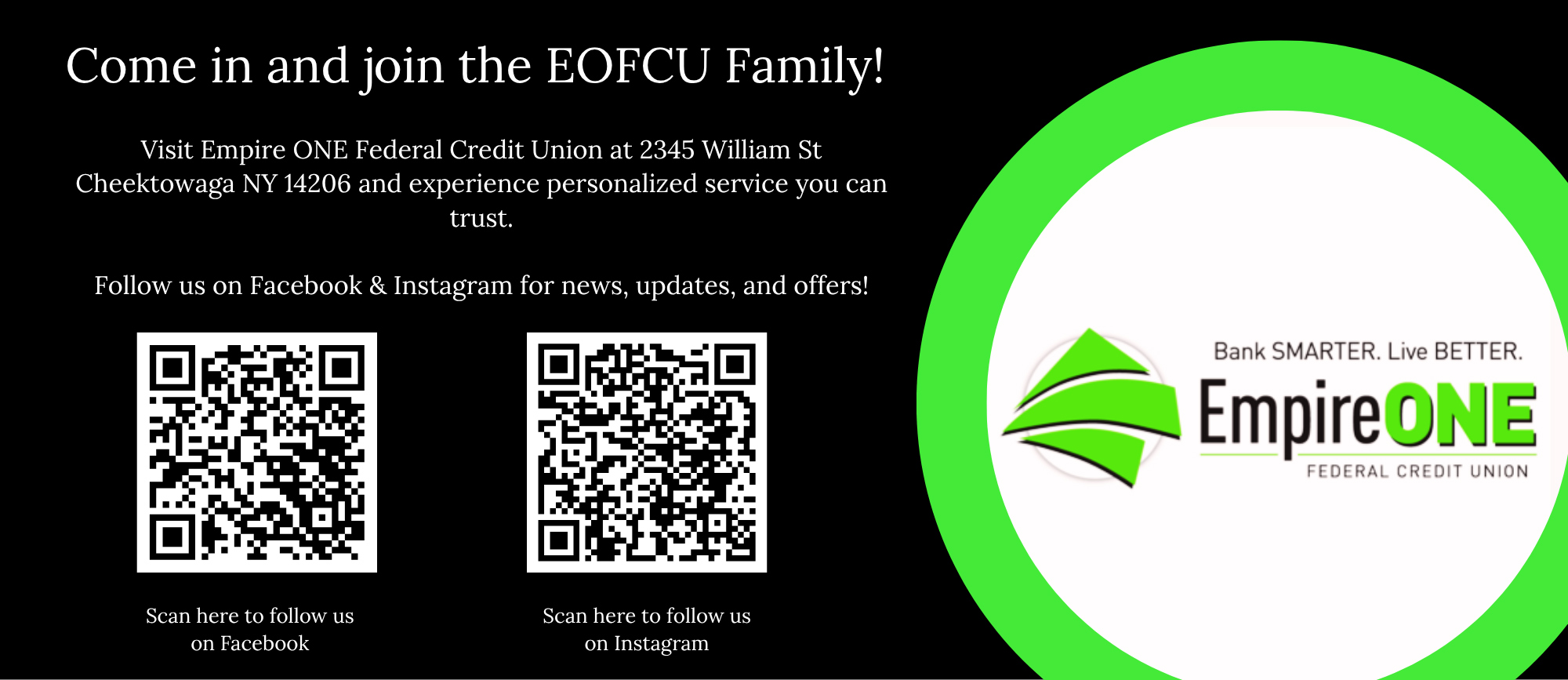 Follow us on Facebook and Instagram